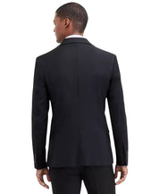 Dkny Mens Modern fit 3 Piece Vested Suit 36 R / 29 Waist Black Solid Stretch