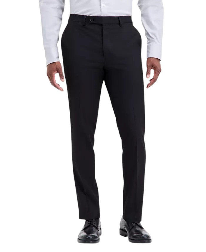 Dkny Mens Modern fit 3 Piece Vested Suit 36 S Pants 29 / 30 Black Solid