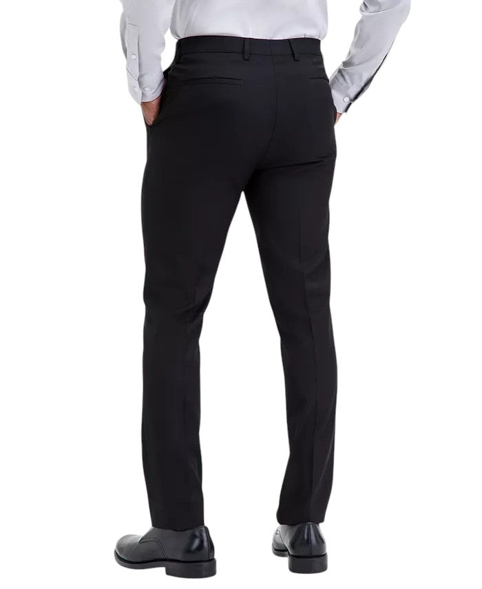 Dkny Mens Modern fit 3 Piece Vested Suit 36 S Pants 29 / 30 Black Solid
