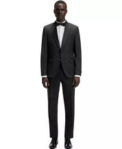 Hugo Boss Mens Slim fit 2 Piece Tuxedo Suit 44 R / 38 Waist Black Solid Stretch