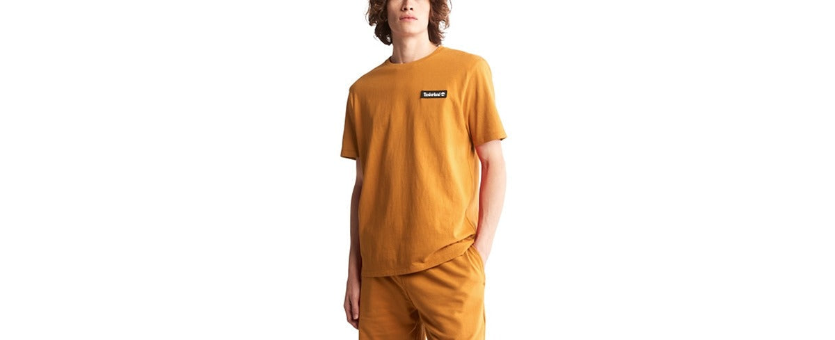 Timberland Men's Ss Heavy Weight Woven Badge T Shirt XL Wheat Boot
