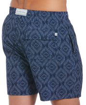 Cubavera Mens Dot Print Drawstring Swim Trunks Blue 2XL