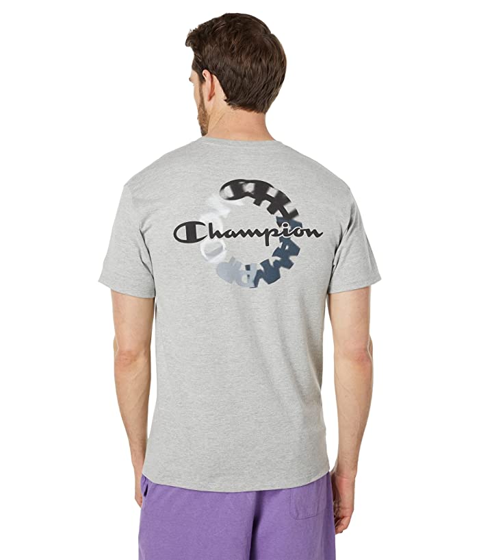 Champion Men's Classic Short-Sleeve Logo Oxford Gray Large