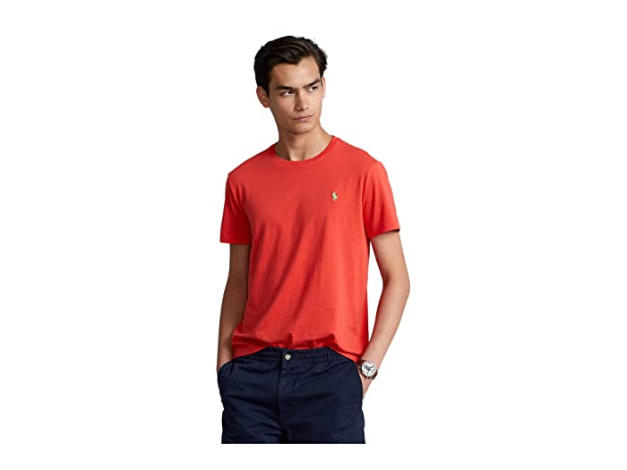 Polo Ralph Lauren Mens Classic-Fit Jersey Crew  T Shirt Red Large