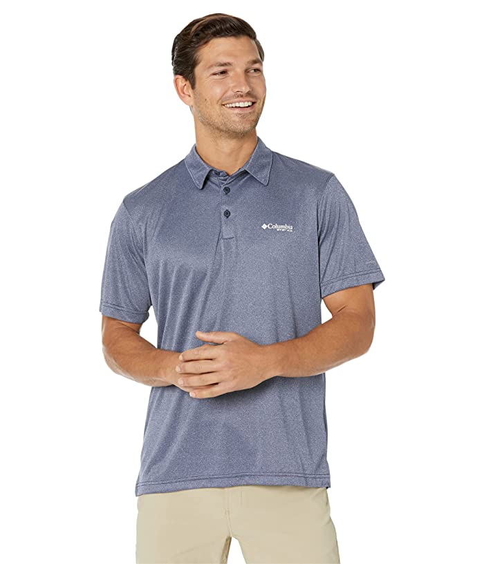 Columbia Mens Regular fit Short Sleeve Polo Shirt Small Blue Solid