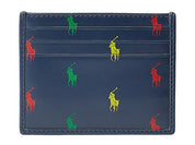 Polo Ralph Lauren Mens Signature Pony Leather Card Case Wallet  Navy