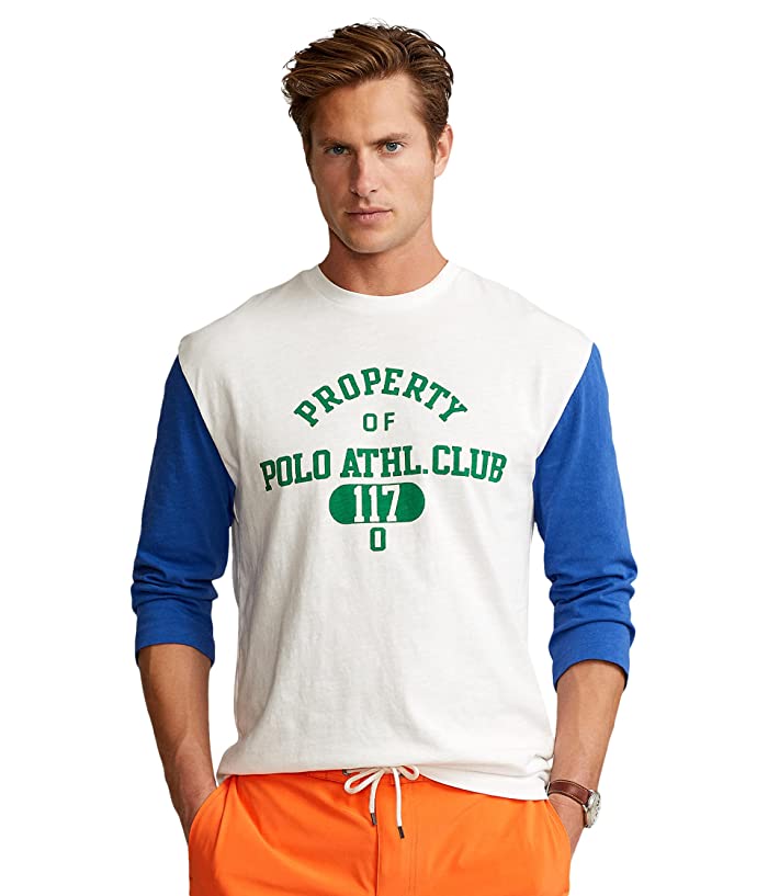 Ralph Lauren Polo Men's Classic Fit Long Sleeve T Shirt Graphic Oxford White XL