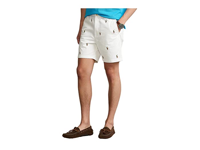 Polo Ralph Lauren Pony Player Embroidered Swim Shorts White Large