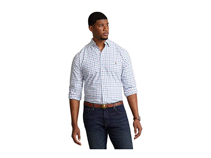 Polo Ralph Lauren Men Classic fit Long Sleeve Button-Up Shirt 3XLT Blue Plaid