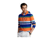 Polo Ralph Lauren Men's Striped Jersey Hooded T Shirt XL Orange Multi