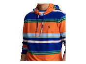 Polo Ralph Lauren Men's Striped Jersey Hooded T Shirt XL Orange Multi