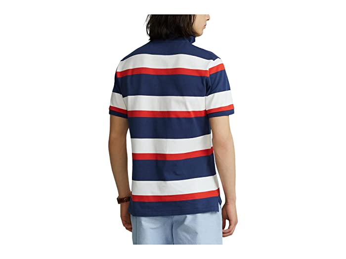 Polo Ralph Lauren Men's Classic Fit Mesh Polo Shirt Tomato Red Blue Multi Large