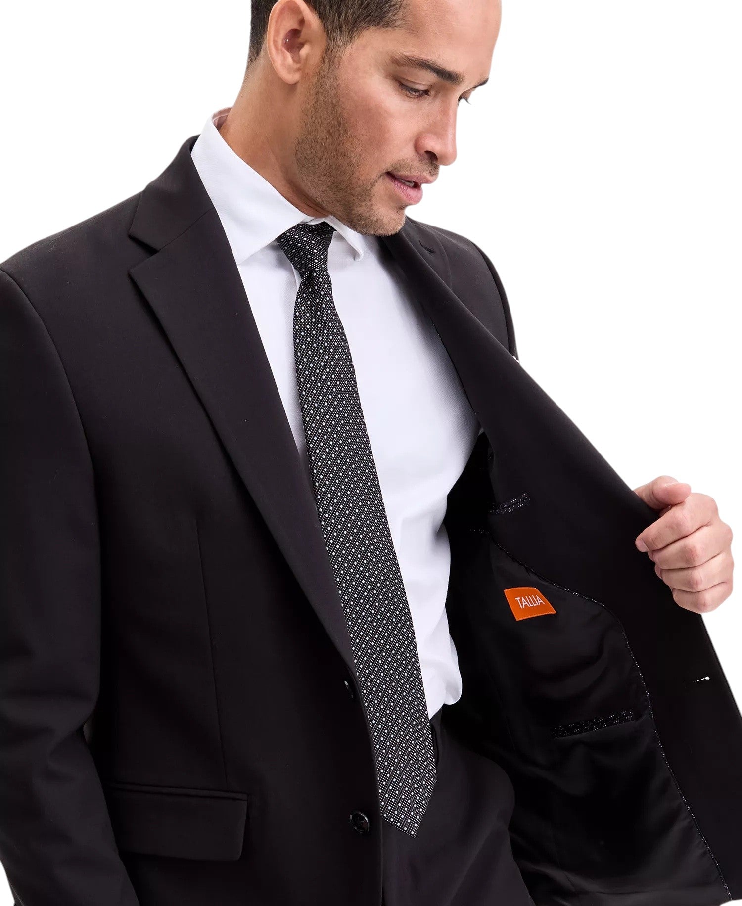 Tallia Mens Classic fit Suit Jacket Blazer 46 S Black Solid