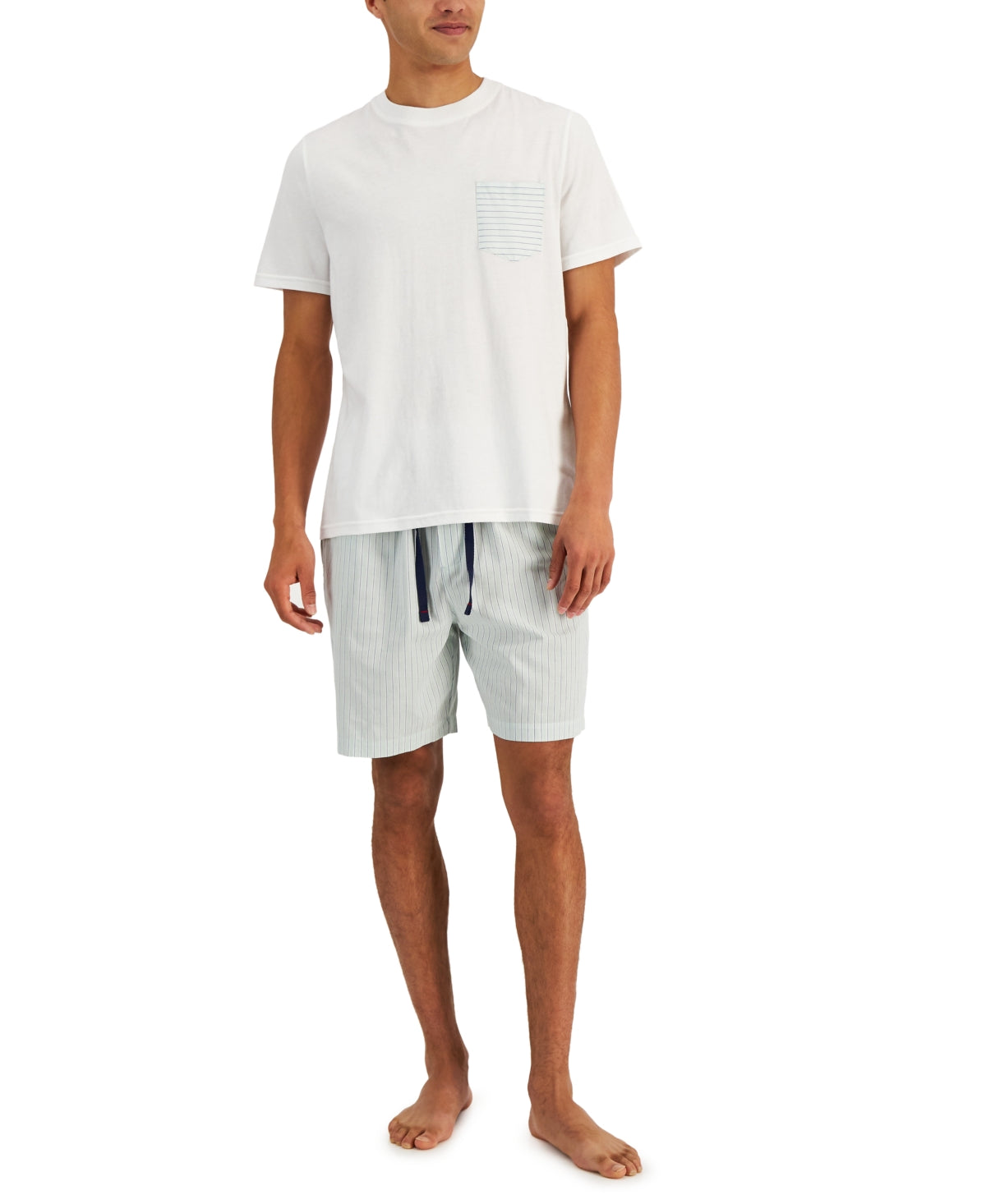 Club Room Men's 2Pc. Pocket Tshirt & Shorts Pajama Set Dark Green Small
