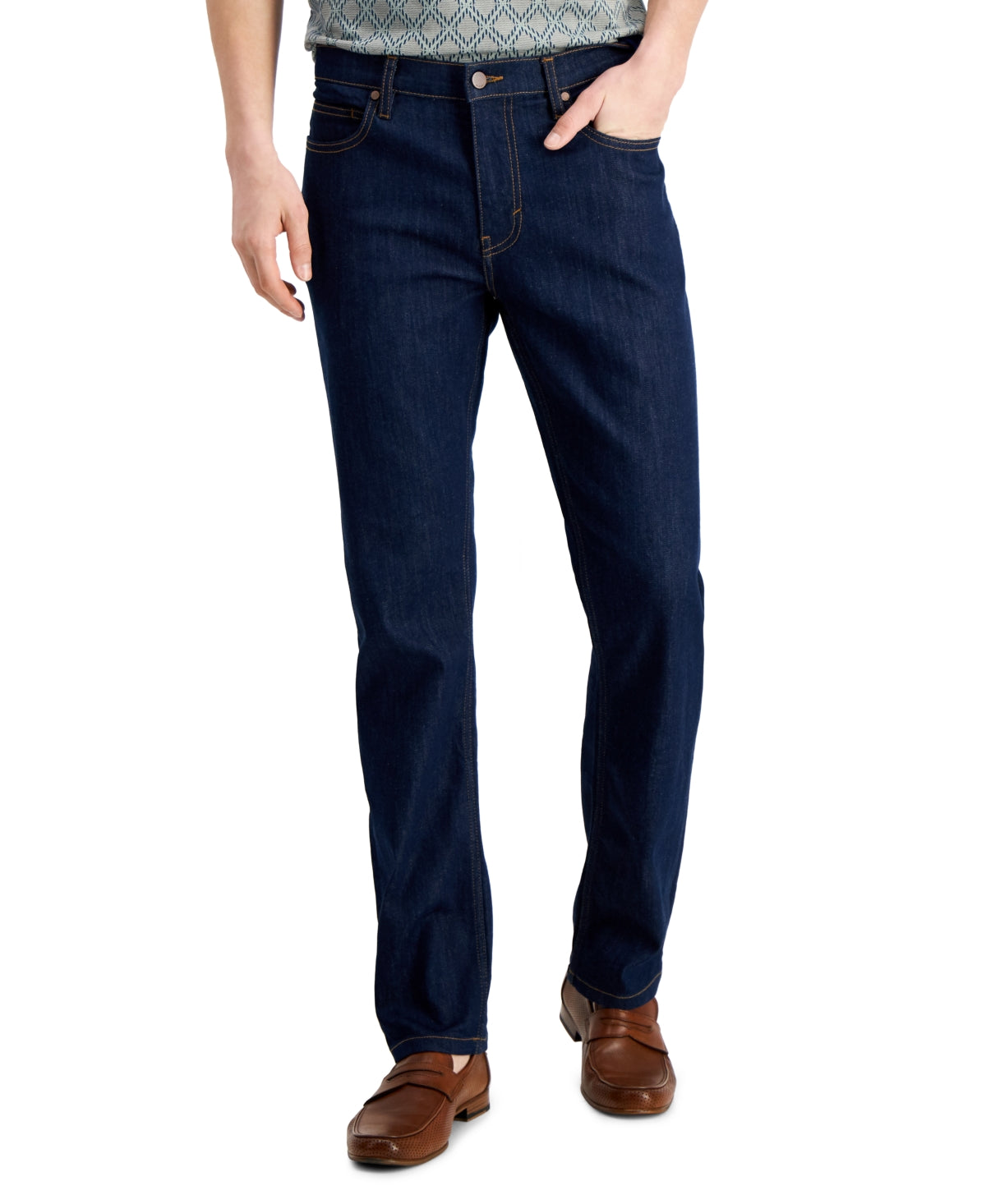 Alfani Mens Regular fit Denim Jeans 32 / 30 Blue Solid