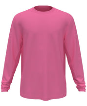PGA TOUR Mens Mixed-Media Sun-Protective Long Sleeve Golf Shirt Pink Large