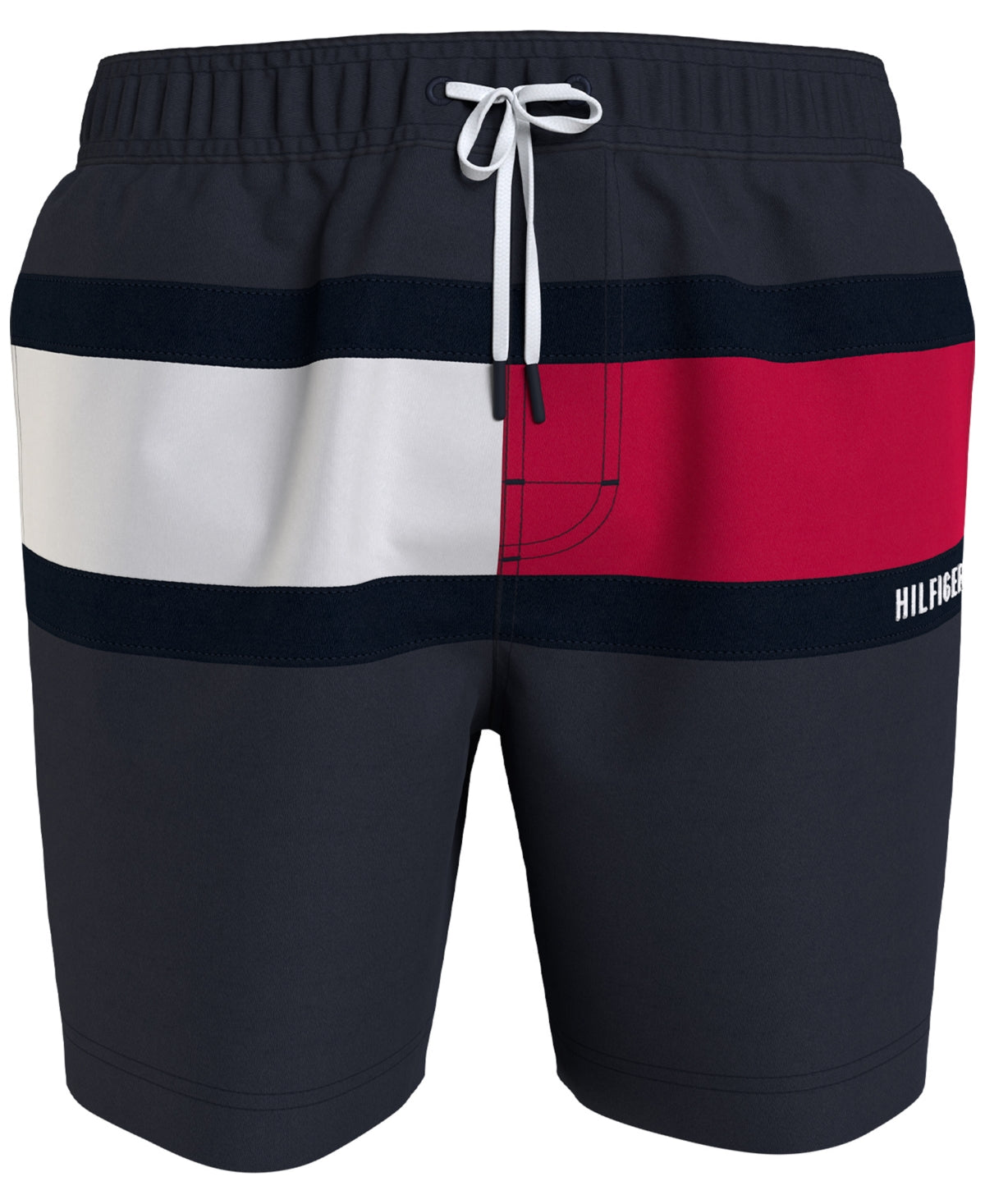 Tommy Hilfiger Men's Big & Tall Signature Flag Swim Trunks  Blue 2XL