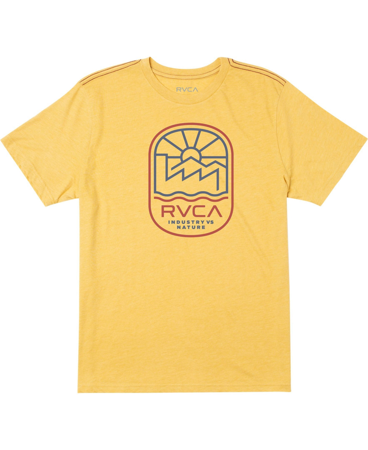 RVCA Men's Overdub Short Sleeve T Shirt Vintage Gold Large