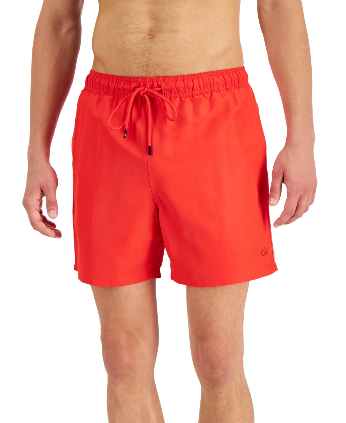 Calvin Klein Mens Regular fit Swim Trunks Swimwear Medium Red Solid
