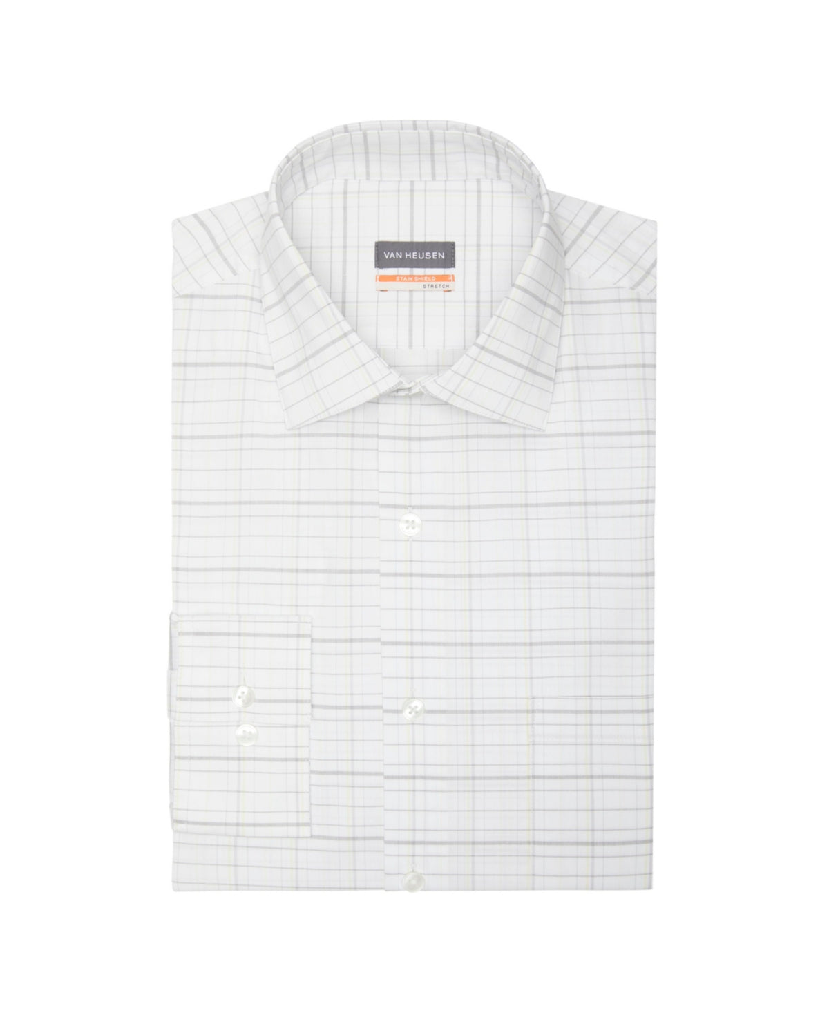 Van Heusen Men's Stain Shield Dress Shirt 16-16.5 32-33 Canary Yellow