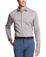 VAN HEUSEN Mens Classic fit Dress Shirt XXXL 19 in 36-37 Steel Grey Solid