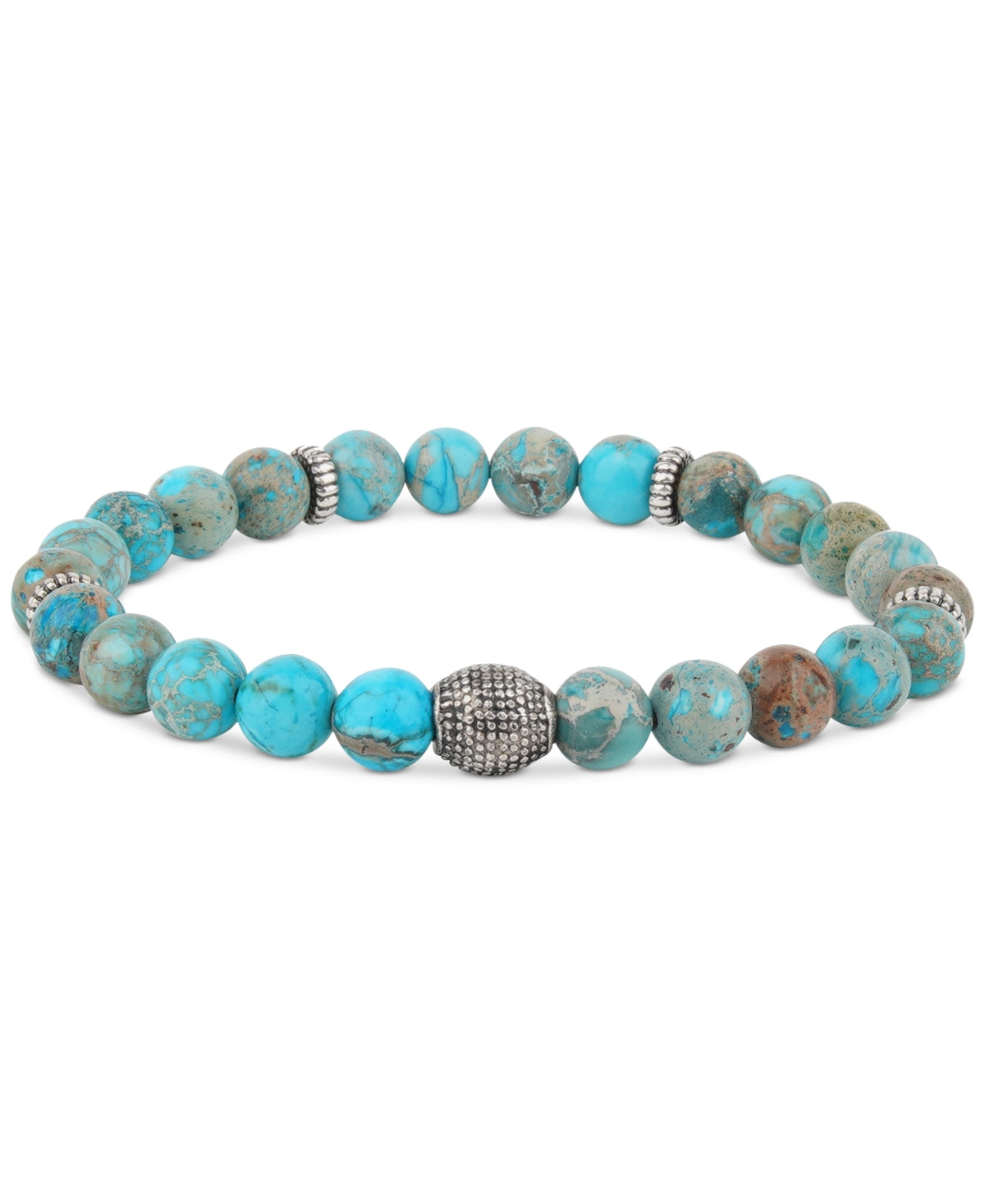 Bespoke Men's Agate Gemstone Bracelet Turquoise Aqua Blue