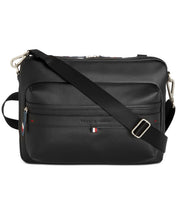 Tommy Hilfiger Men's Leo Logo Embossed Messenger Bag Black