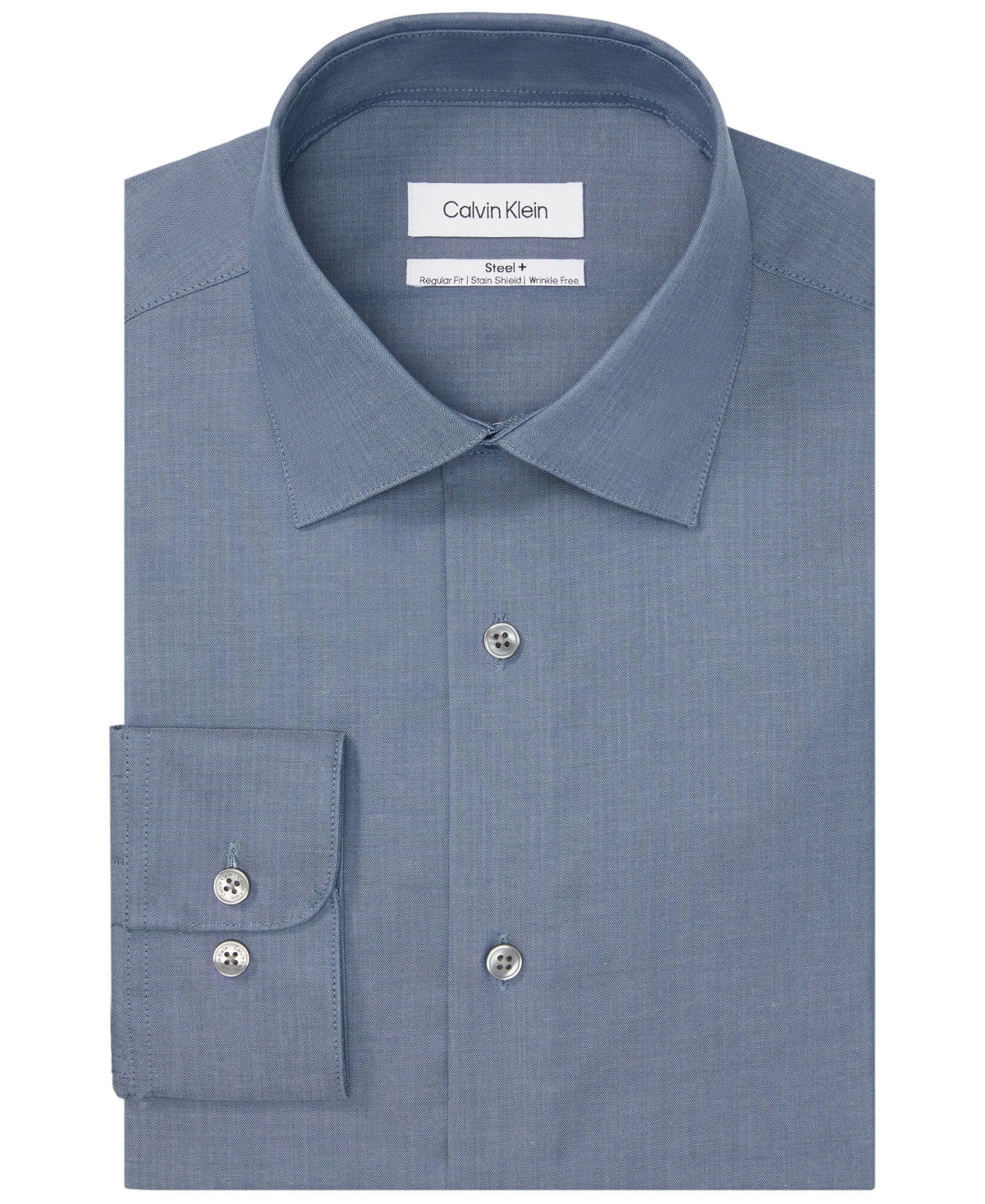 Calvin Klein Mens Regular fit Dress Shirt Medium 15.5 in 32-33 Slate Blue Solid