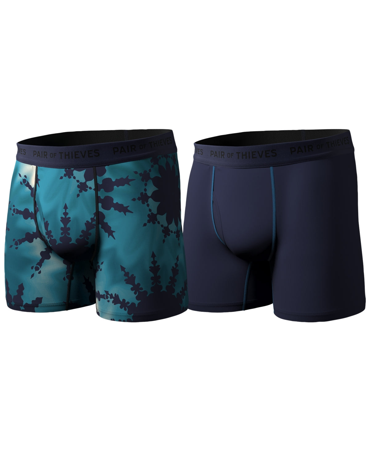 Pair Of Thieves Mens 2 Pack Regular fit Boxer Briefs Underwear Large Blue Solid