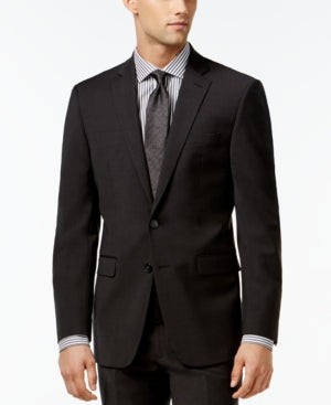 Calvin Klein Mens Slim fit Suit Jacket Blazer 44 L Charcoal Grey Solid Stretch