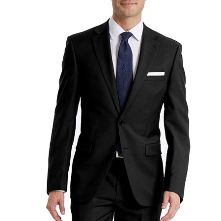 Calvin Klein Mens Slim fit Suit Jacket Blazer 44 S Black Solid Stretch