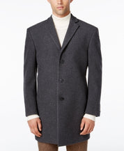 Calvin Klein Mens Slim fit Prosper Overcoat Coat 44 L Grey Solid