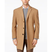 Calvin Klein Men's Prosper Wool-Blend Slim Fit Overcoat Coat 40S Camel