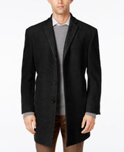 Calvin Klein Mens Slim fit Overcoat Coat 36 R Black Solid
