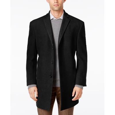 Calvin Klein Mens Slim fit Overcoat Coat 40 S Black Solid