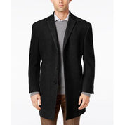 Calvin Klein Mens Slim fit Overcoat Coat 44 L Black Solid