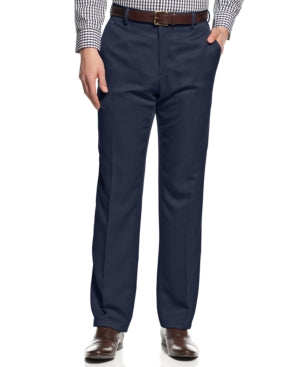Kenneth Cole Mens Slim fit Dress Pants 38 / 30 Navy Blue Solid Stretch