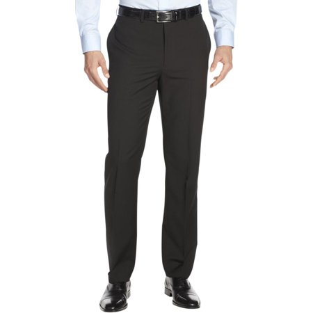 Calvin Klein Mens Slim fit Dress Pants 32 / 32 Black Solid Stretch
