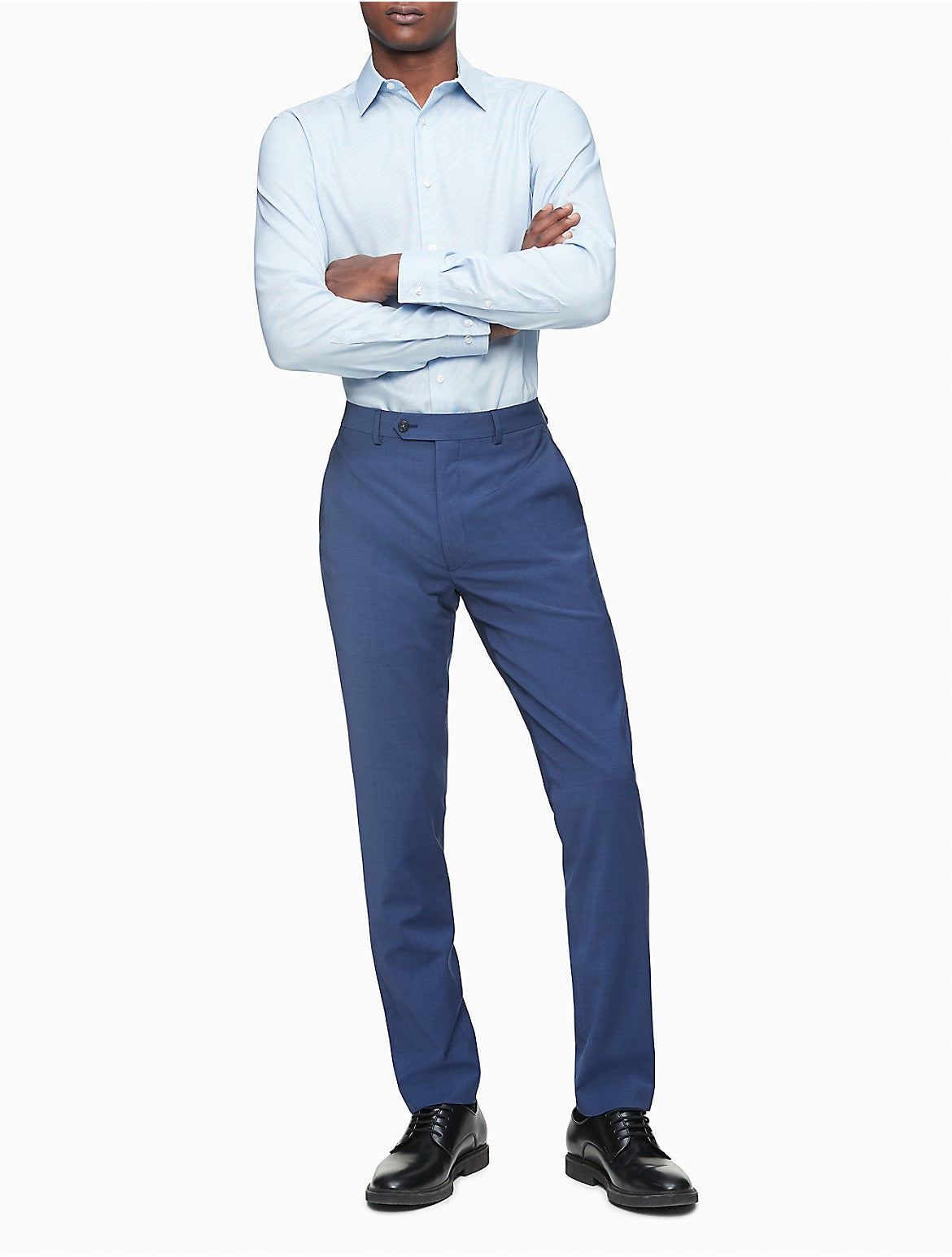 Calvin Klein Mens Slim fit Dress Suit Pants 34 / 34 Blue Solid Stretch