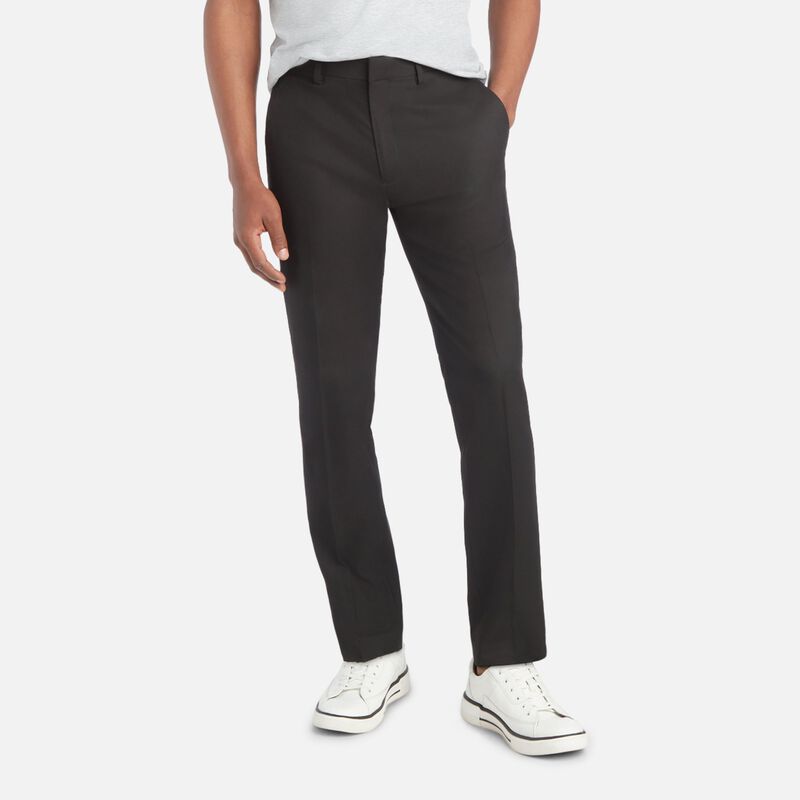Kenneth Cole Mens Slim fit Dress Pants 38 / 29 Black Solid Stretch