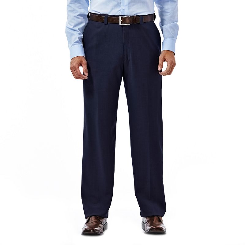 Haggar Mens Classic fit Dress Pants 34 / 29 Blue Solid