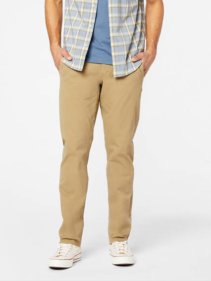 Dockers Mens Alpha Slim Fit Tapered Khaki Pants Beige 32 x 30