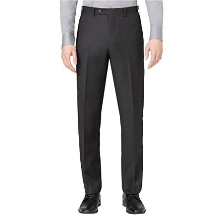 Calvin Klein Mens Slim fit Wool Dress Pants 36 / 34 Charcoal Grey Solid