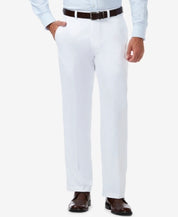 Haggar Mens Classic fit Dress Pants 38 / 30 White Solid