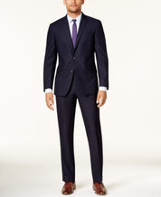 Kenneth Cole Reaction Mens Slim fit 2 Piece Suit 36 S / 29 Waist Blue Check