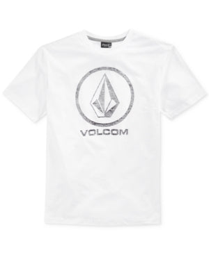 Volcom Mens Regular fit Short Sleeve Graphic T-Shirt Shirt Small White Solid