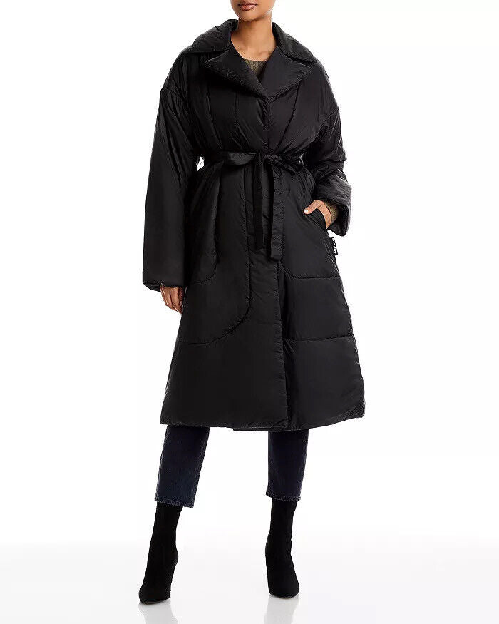OOF WEAR Belted Puffer Coat Womens Black 40