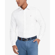 Tommy Hilfiger Mens New England Solid Oxford Button Down Shirt White Small