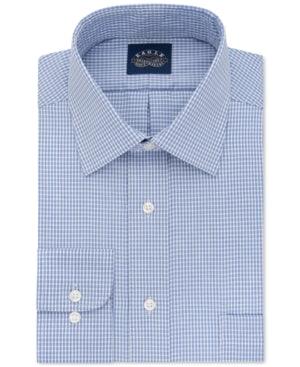 Eagle Mens Classic Fit Non Iron Button Down Dress Shirt  Check Blue 17 36 37