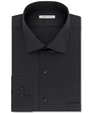 Van Heusen Mens Classic fit Dress Shirt Large 16 in 34-35 Charcoal Grey Solid